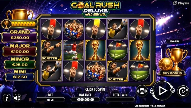 Goal Rush Deluxe - pantalla de juego en modo Free Spins